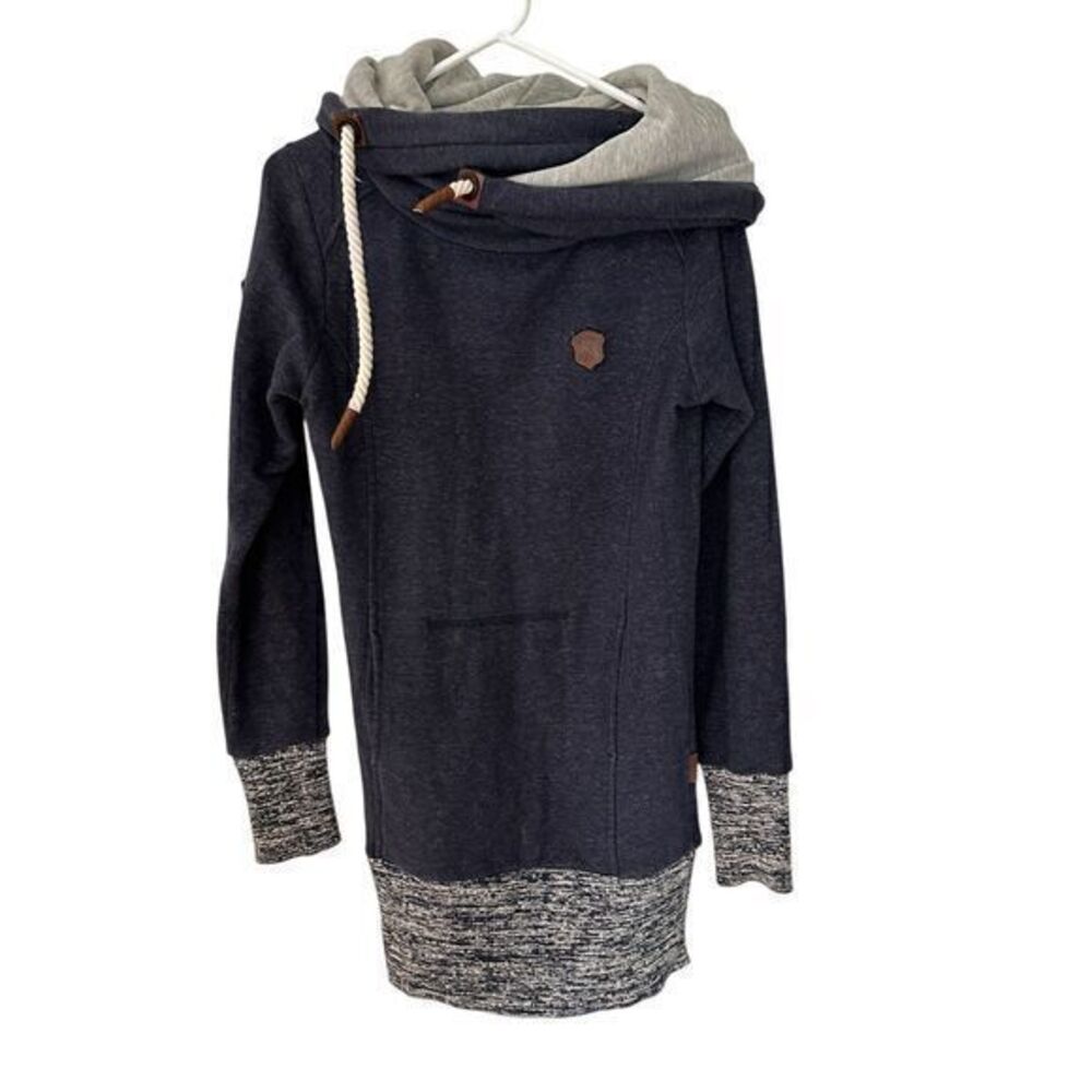 Nekatano Brave New World Blue Hooded Long Thick Soft Sweatshirt Size M‎